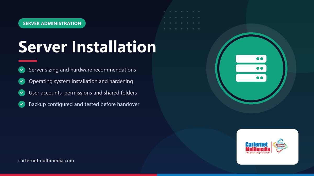 Server Installation - Carternet Multimedia