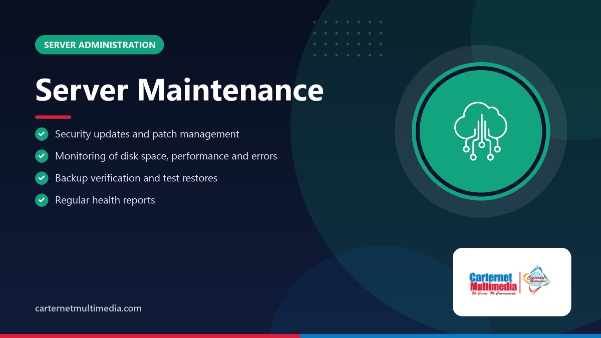 Server Maintenance - Carternet Multimedia